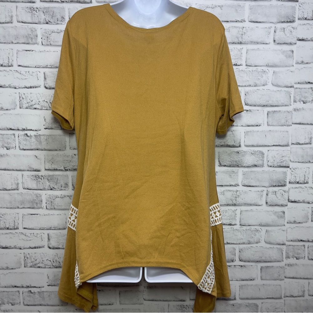 Beyond This Plane Handkerchief Hem Gold Tunic Medium - Picture 3 of 5